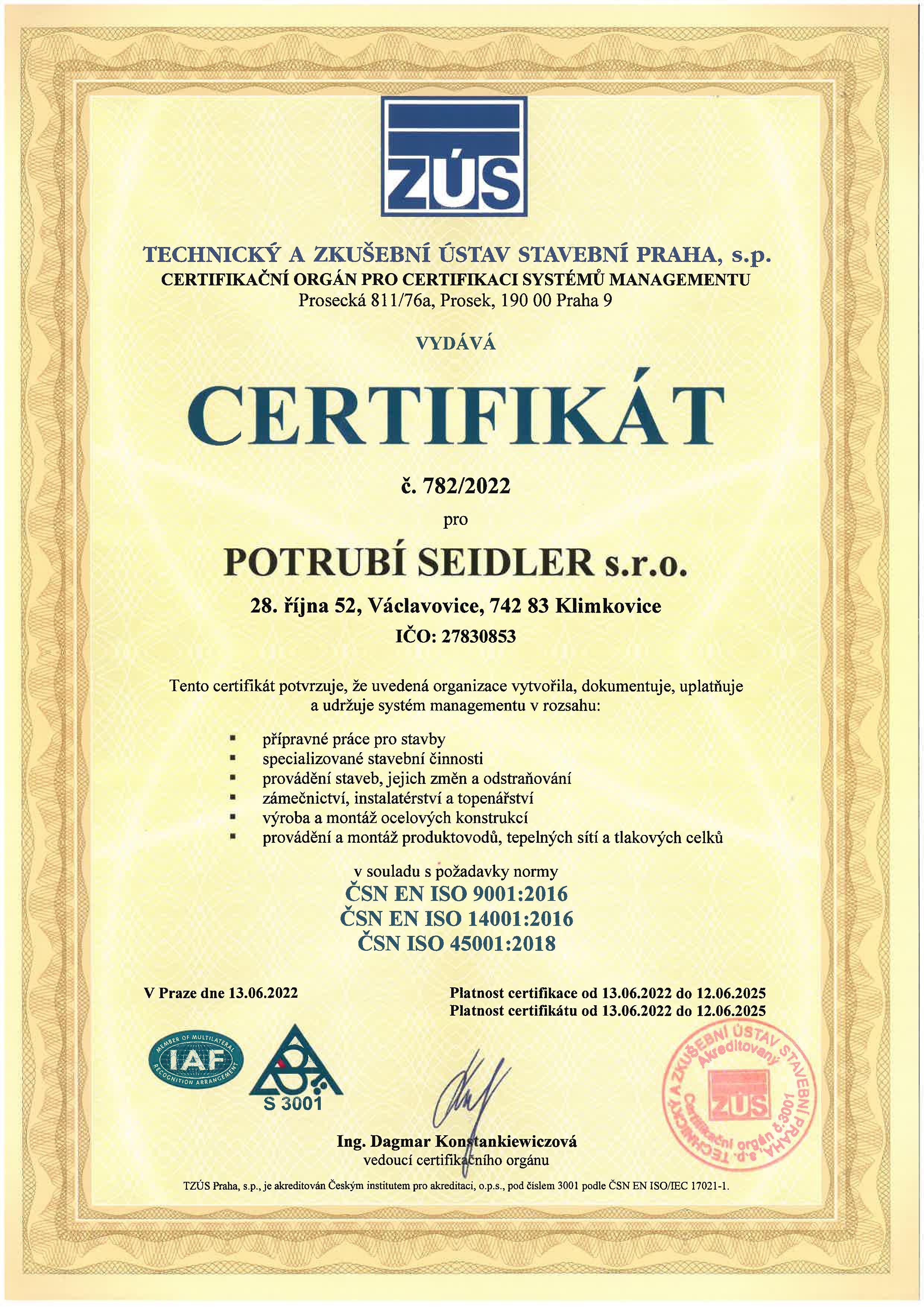 Certifikát 1