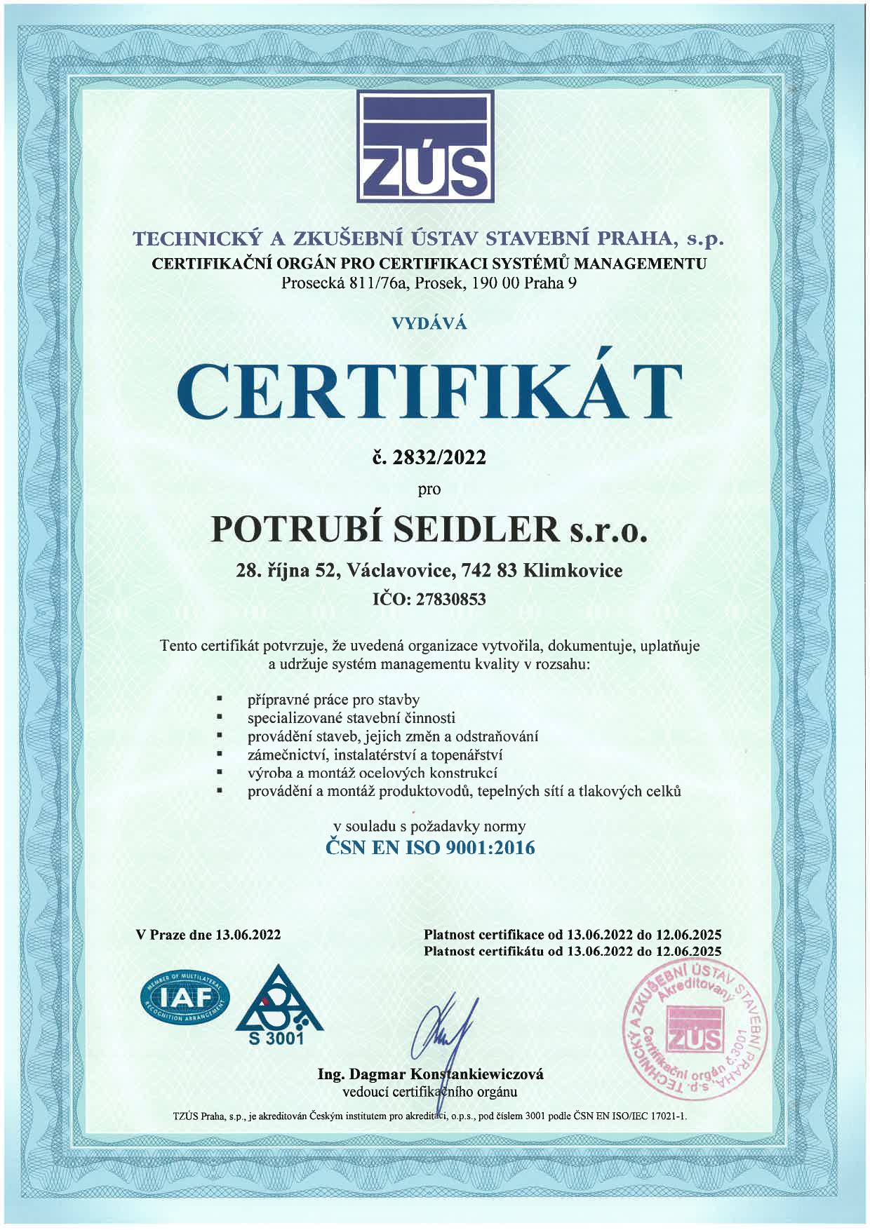 Certifikát 2