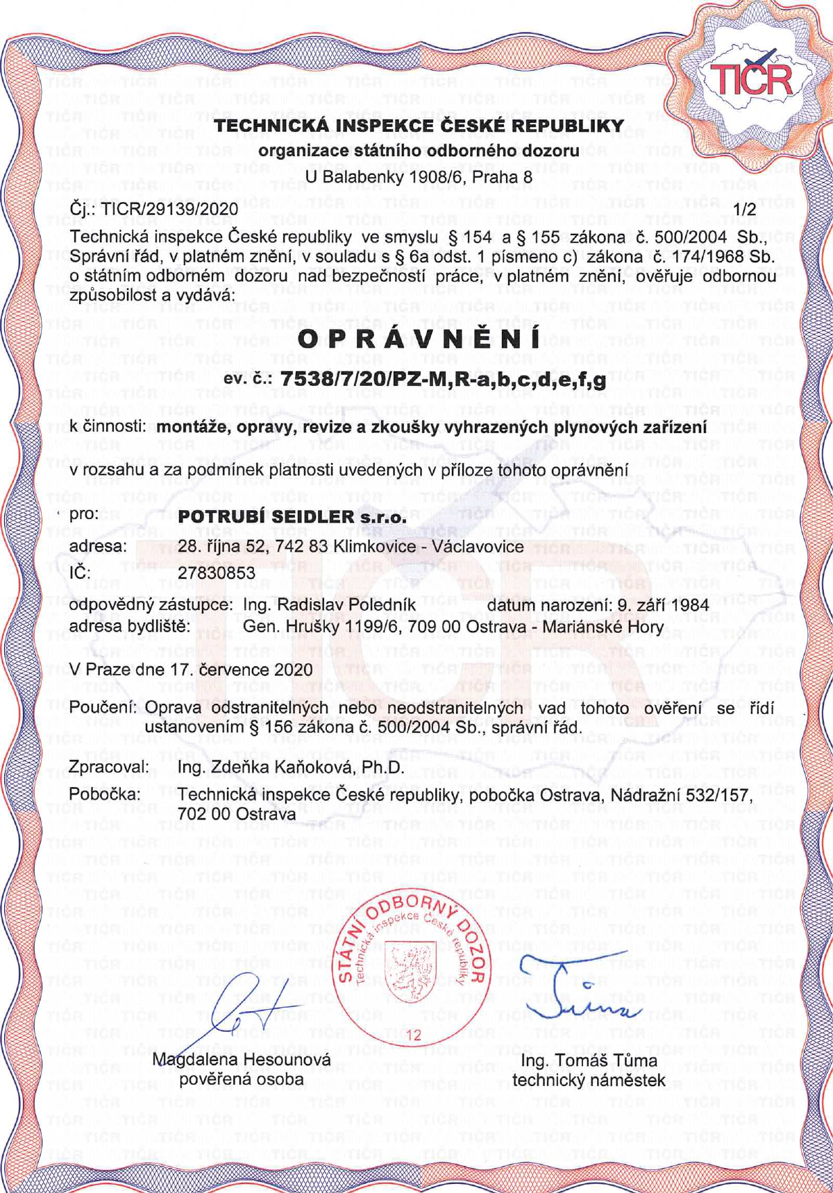 Certifikát 6