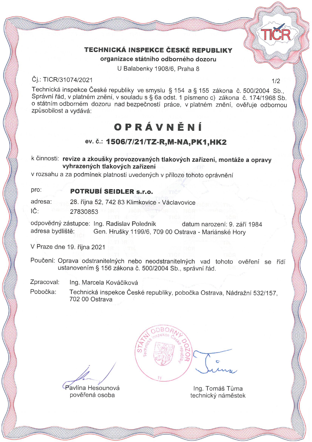 Certifikát 8